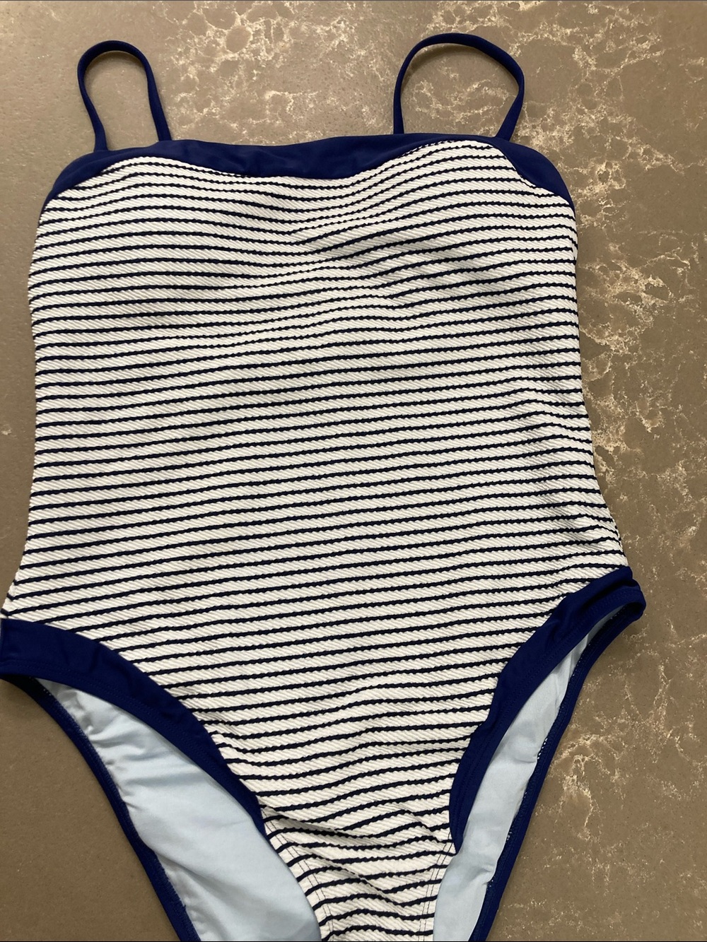 Cupshe:  Navy & White Striped One-Piece Swimsuit - Picture 7 of 10